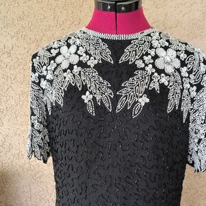 Elegant Black and White Midi Dress